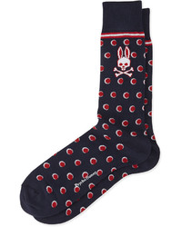 Psycho Bunny Stripes Dots Printed Socks