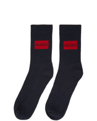 Hugo Two Pack Navy Logo Socks