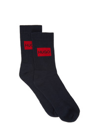 Hugo Two Pack Navy Logo Socks