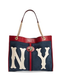 Gucci Linea Tiger Ny Yankees Suede Leather Tote