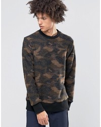 Weekday Collar Camo Print Sweater Boiled Wool
