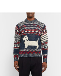 Thom Browne Hector Intarsia Wool And Mohair Blend Sweater