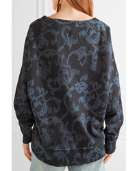 Rag & Bone Max Oversized Printed French Cotton Terry Sweatshirt Indigo