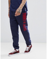 Tommy Jeans 90s Capsule Logo Cuffed Joggers In Navy