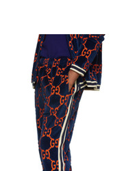 Gucci Navy Gg Chenille Lounge Pants