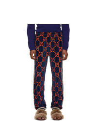Gucci Navy Gg Chenille Lounge Pants