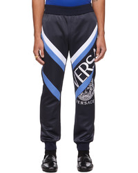 Versace Navy Jersey Logo Lounge Pants