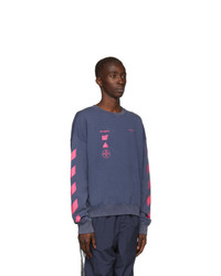 Off-White Blue And Pink Oversized Diag Mariana De Silva Sweatshirt