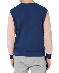 Topman Critical Print Colorblock Sweatshirt