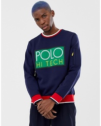 Polo Ralph Lauren Hi Tech Capsule Box Logo Sweatshirt In Navy