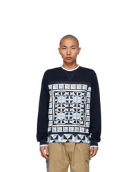 Dolce and Gabbana Navy Majolica Print Sweatshirt