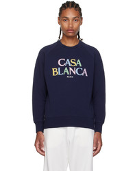 Casablanca Navy Stacked Sweatshirt
