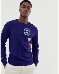 Scotch & Soda Retro Ski Inspired Sweat With Badges And Appliques