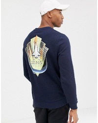 ASOS DESIGN Sweatshirt With Nasa Print In Navy