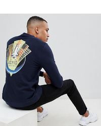ASOS DESIGN Tall Sweatshirt With Nasa Print In Navy