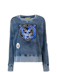 Versace Jeans Tiger Patch Applique Washed Sweatshirt