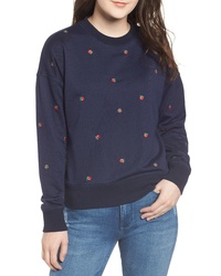 CURRENTLY IN LOVE Tomato Embroidered Sweatshirt
