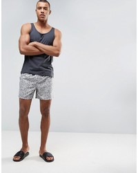 Brave Soul 2 Pack Swim Shorts In Solid Navy And Ditsy Print