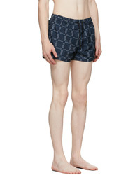 COMMAS Blue Check Short Length Swim Shorts