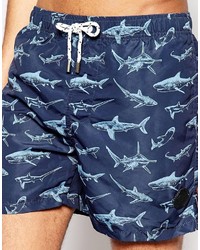 Bellfield Shark Printed Swim Shorts