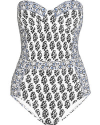 Tory Burch Printed Underwired Swimsuit Navy