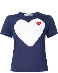 Comme des Garcons Comme Des Garons Play Heart Print And Application T Shirt