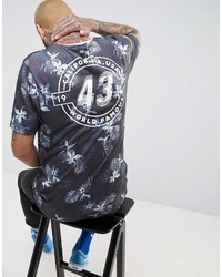 Asos Longline T Shirt With All Over Floral Back Print