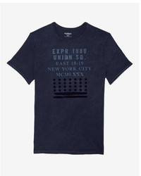Express New York City Mineral Wash Raised Graphic Tee