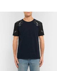 Valentino Slim Fit Panther Print Cotton Jersey T Shirt