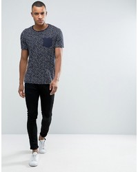 Esprit Slim Fit T Shirt With Contrast Pocket In Ditsy Print