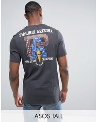 Asos Tall Heavyweight Longline T Shirt With Phoenix Print