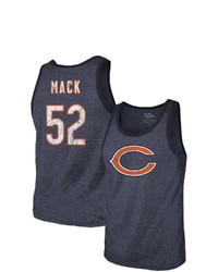 Majestic Threads Fanatics Branded Khalil Mack Navy Chicago Bears Name Number Tri Blend Tank Top