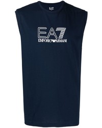 Ea7 Emporio Armani Logo Print Sleeveless Top