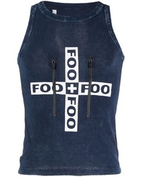 FOO AND FOO Logo Printed Zip Detailed Tank Top