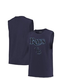 Majestic Threads Navy Tampa Bay Rays Softhand Muscle Tank Top