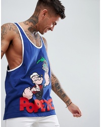 ASOS DESIGN Popeye Extreme Racer Back Vest With Contrast Binding