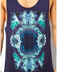 Asos Tank With Ornate Kaleidoscope Print And Extreme Racer Back