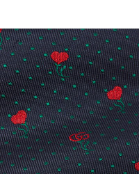 Gucci 75cm Logo Embroidered Silk Jacquard Tie