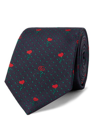 Gucci 75cm Logo Embroidered Silk Jacquard Tie