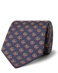 Gucci 75cm Logo Jacquard Silk Twill Tie