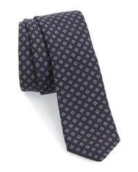 Eleventy Neat Wool Skinny Tie