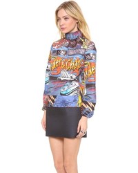 J.W.Anderson Jw Anderson Car Print Ruched Neck Top