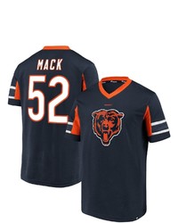 FANATICS Branded Khalil Mack Navy Chicago Bears Hashmark Player Name Number V Neck Top