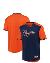 FANATICS Branded Navyorange Detroit Tigers Iconic Walk Off V Neck Jersey T Shirt