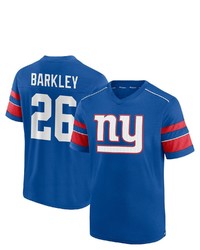 FANATICS Branded Saquon Barkley Royal New York Giants Hashmark Name Number V Neck T Shirt