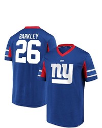 FANATICS Branded Saquon Barkley Royal New York Giants Hashmark Player Name Number V Neck Top