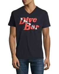 Sol Angeles Dive Bar V Neck T Shirt Navy