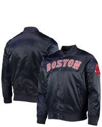 PRO STANDARD Navy Boston Red Sox Wordmark Satin Full Snap Jacket At Nordstrom