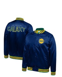 Mitchell & Ness Navy La Galaxy Since 96 Satin Full Snap Jacket At Nordstrom