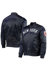 PRO STANDARD Navy New York Yankees Wordmark Satin Full Snap Jacket At Nordstrom